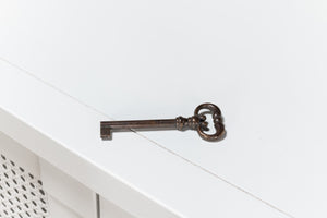 Sarreid Luciana 112" Cane Door Buffet In Elegant Cortina White Finish - Stylish Pine Storage Solution White  R045-79c