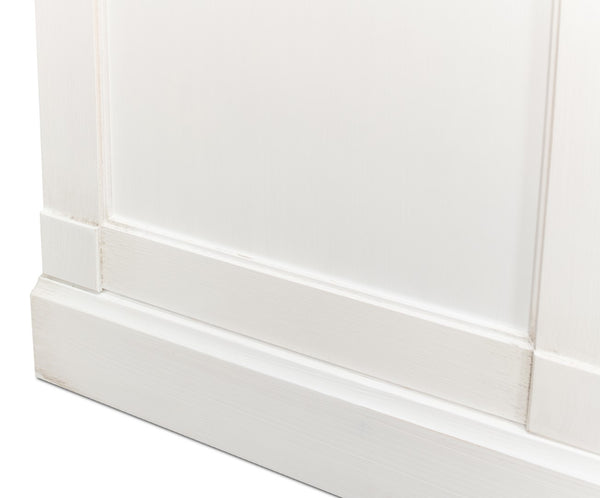 Sarreid Luciana 112” Buffet In Cortina White Finish - Elegant Pine Storage With 6 Wood Doors For Style White  R045-79w