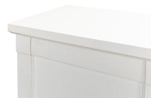 Sarreid Luciana 112” Buffet In Cortina White Finish - Elegant Pine Storage With 6 Wood Doors For Style White  R045-79w