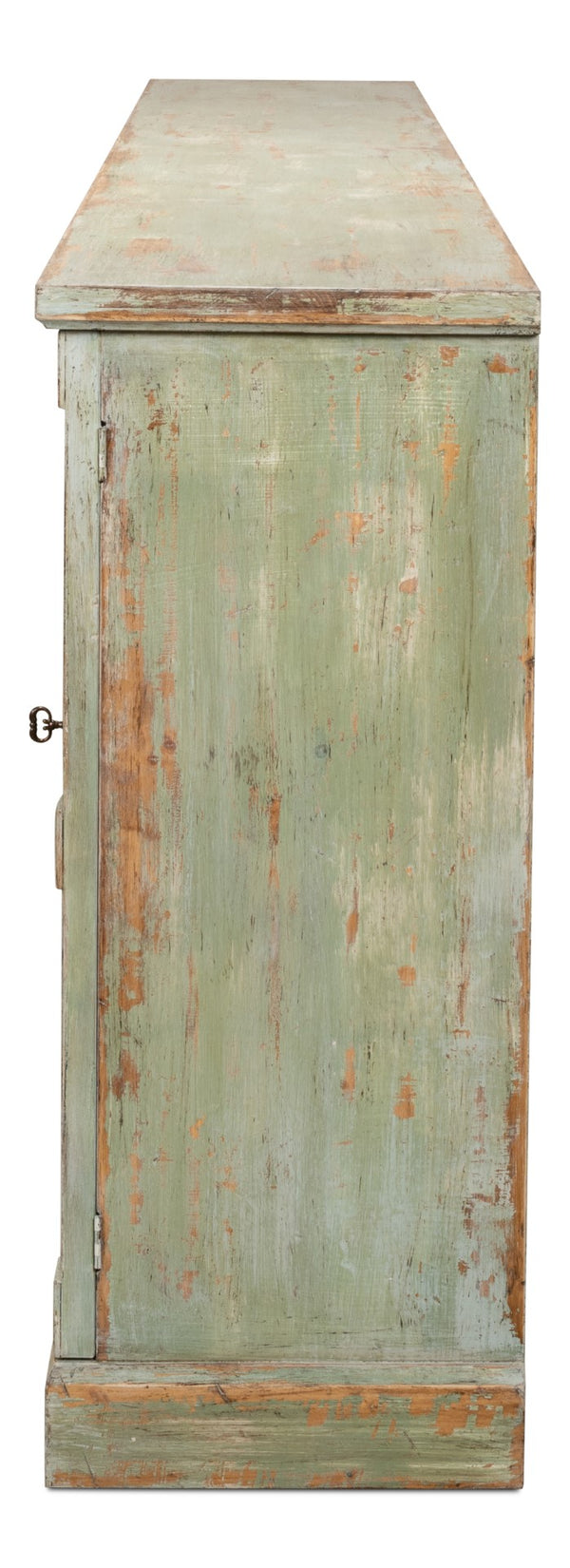 Sarreid Luciana 112" Italian Sage Buffet With 6 Elegant Wood Doors - Stylish Pine Storage Solution Green  R045-80w