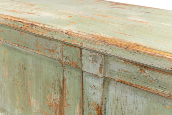 Sarreid Luciana 112" Italian Sage Buffet With 6 Elegant Wood Doors - Stylish Pine Storage Solution Green  R045-80w