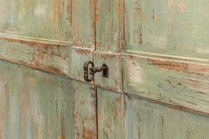 Sarreid Luciana 112" Italian Sage Buffet With 6 Elegant Wood Doors - Stylish Pine Storage Solution Green  R045-80w