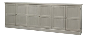 Sarreid Luciana 112" Buffet With 6 Elegant Wood Doors In St. White Finish - Premium Pine Craftsmanship Tan  R045-82w
