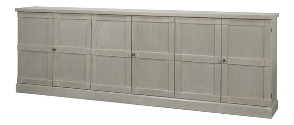 Sarreid Luciana 112" Buffet With 6 Elegant Wood Doors In St. White Finish - Premium Pine Craftsmanship Tan  R045-82w