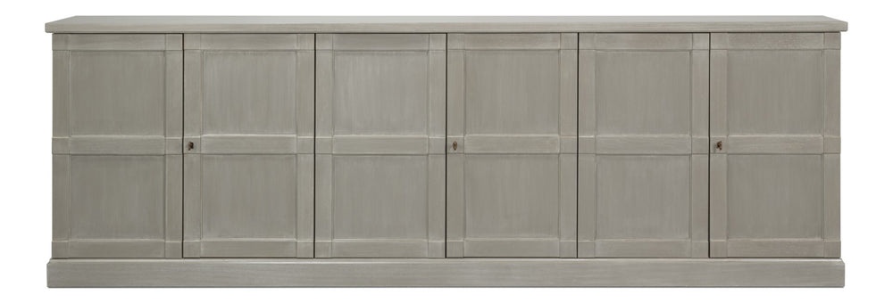 Sarreid Luciana 112" Buffet With 6 Elegant Wood Doors In St. White Finish - Premium Pine Craftsmanship Tan  R045-82w