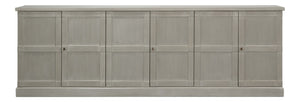 Sarreid Luciana 112" Buffet With 6 Elegant Wood Doors In St. White Finish - Premium Pine Craftsmanship Tan  R045-82w