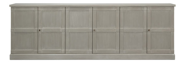 Sarreid Luciana 112" Buffet With 6 Elegant Wood Doors In St. White Finish - Premium Pine Craftsmanship Tan  R045-82w