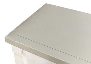 Sarreid Luciana 112" Buffet With Gray Quartz Top & 6 Stylish Wood Doors - Elegant White Finish Design Beige  R04537t15w