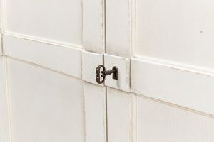 Sarreid Luciana 112" Buffet With Gray Quartz Top & 6 Stylish Wood Doors - Elegant White Finish Design Beige  R04537t15w