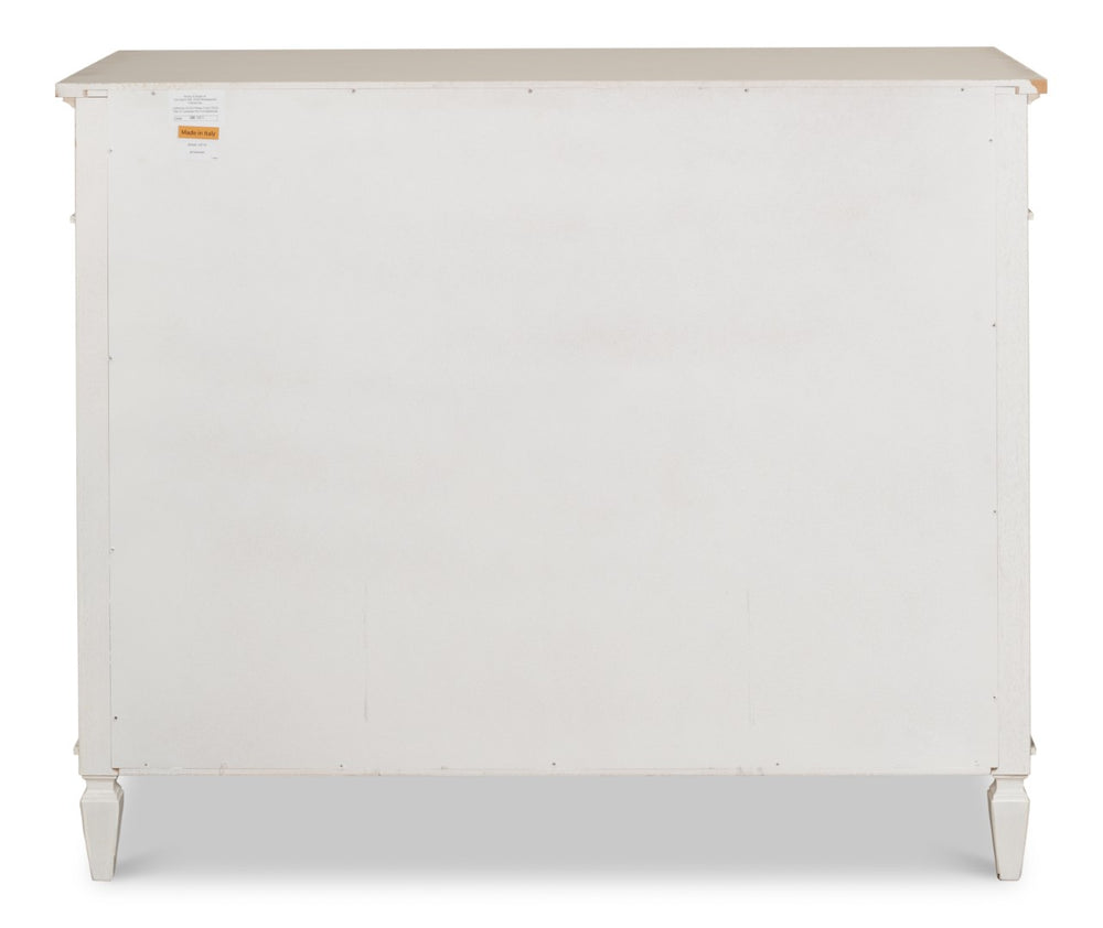 Sarreid Azzalene Dresser In Stucco White With Elegant Grey Quartz Top – Stylish Wood Storage Solution! White  R054-14t15
