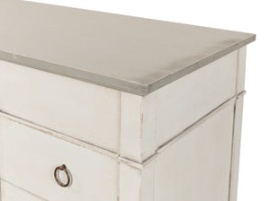 Sarreid Azzalene Dresser In Stucco White With Elegant Grey Quartz Top – Stylish Wood Storage Solution! White  R054-14t15