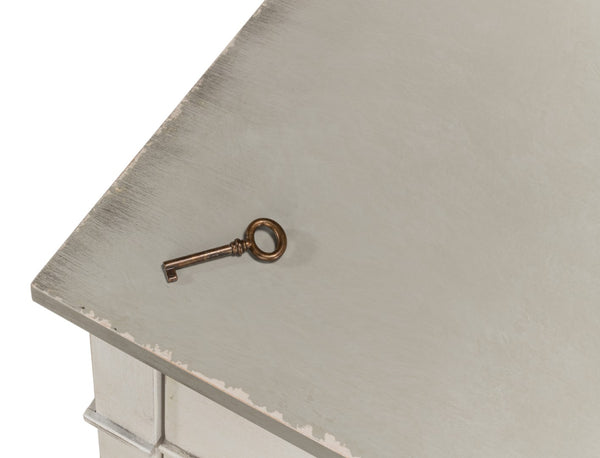 Sarreid Azzalene Dresser In Stucco White With Elegant Grey Quartz Top – Stylish Wood Storage Solution! White  R054-14t15