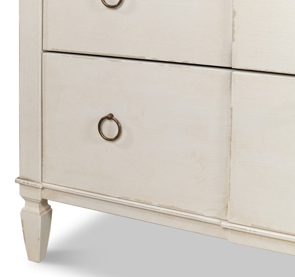 Sarreid Azzalene Dresser In Stucco White With Elegant Grey Quartz Top – Stylish Wood Storage Solution! White  R054-14t15