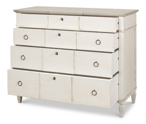Sarreid Azzalene Dresser In Stucco White With Elegant Grey Quartz Top – Stylish Wood Storage Solution! White  R054-14t15