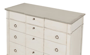 Sarreid Azzalene Dresser In Stucco White With Elegant Grey Quartz Top – Stylish Wood Storage Solution! White  R054-14t15