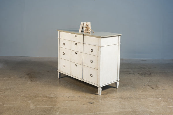 Sarreid Azzalene Dresser In Stucco White With Elegant Grey Quartz Top – Stylish Wood Storage Solution! White  R054-14t15