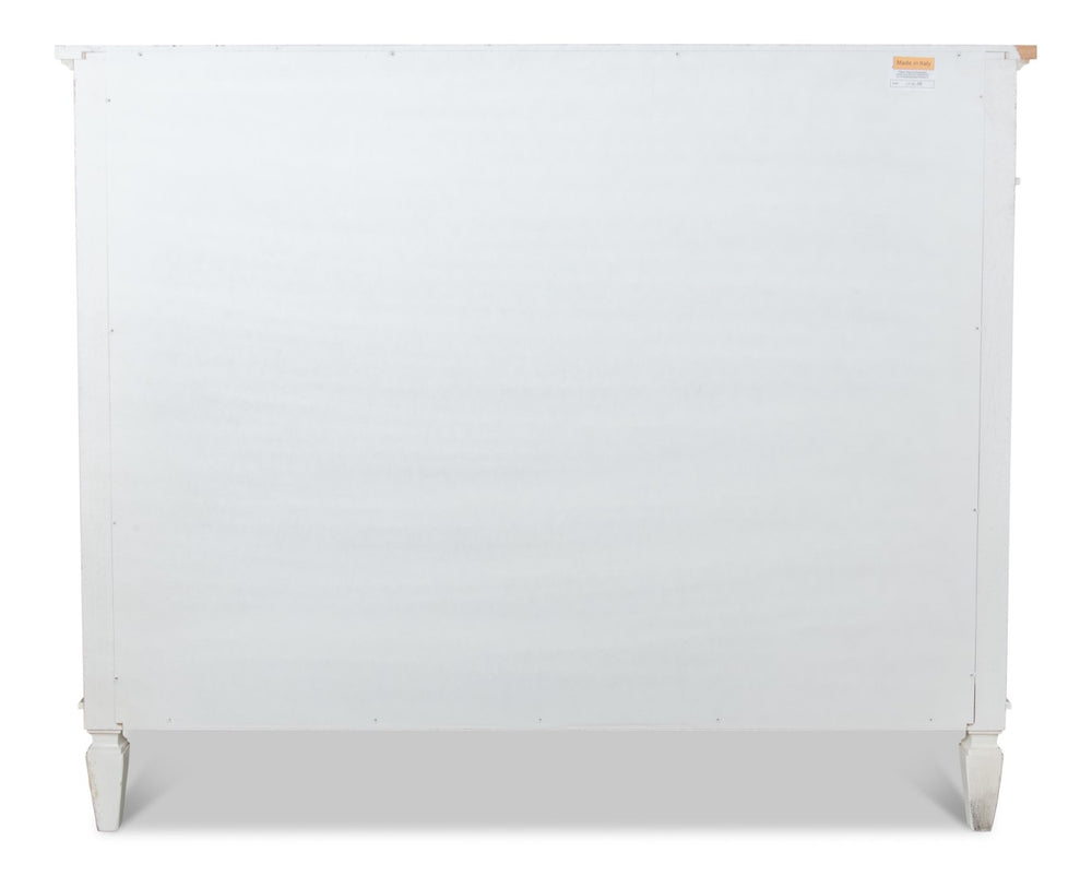 Sarreid Azzalene Dresser In White Finish With Stunning Gray Quartz Top For A Modern Bedroom Upgrade White  R054-37t15