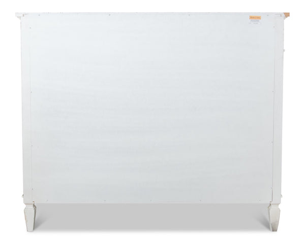 Sarreid Azzalene Dresser In White Finish With Stunning Gray Quartz Top For A Modern Bedroom Upgrade White  R054-37t15