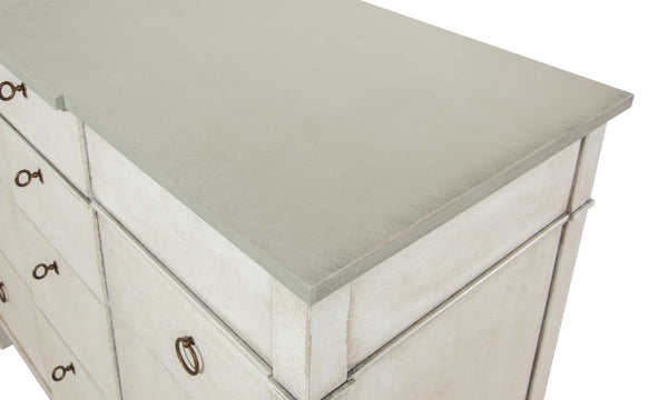 Sarreid Azzalene Dresser In White Finish With Stunning Gray Quartz Top For A Modern Bedroom Upgrade White  R054-37t15