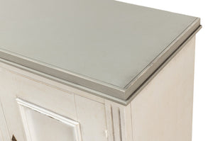 Sarreid Louis Xvi Buffet With Elegant Gray Quartz Top And Adjustable Shelves - Stylish White Finish Storage White  R059-37t15