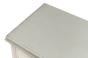 Sarreid Louis Xvi Buffet With Elegant Gray Quartz Top And Adjustable Shelves - Stylish White Finish Storage White  R059-37t15