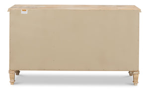 Sarreid Louis Xvi Buffet - Exquisite Antique Oak Finish, 3 Doors, 2 Adjustable Shelves, Timeless Elegance Tan  R059-64