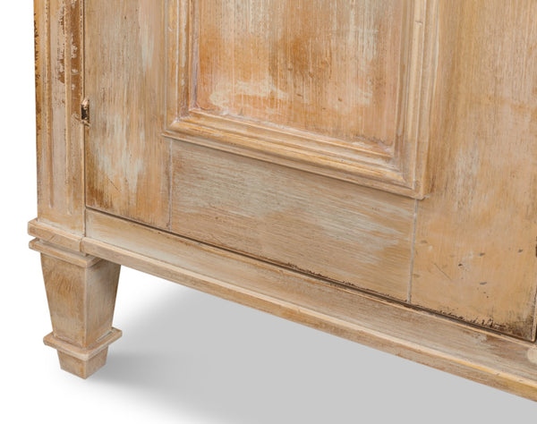 Sarreid Louis Xvi Buffet - Exquisite Antique Oak Finish, 3 Doors, 2 Adjustable Shelves, Timeless Elegance Tan  R059-64