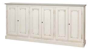 Sarreid Bellagio Sideboard 96" - Elegant Stucco White Base With Chic Grey Top For Modern Living Spaces Grey  R061-14t15
