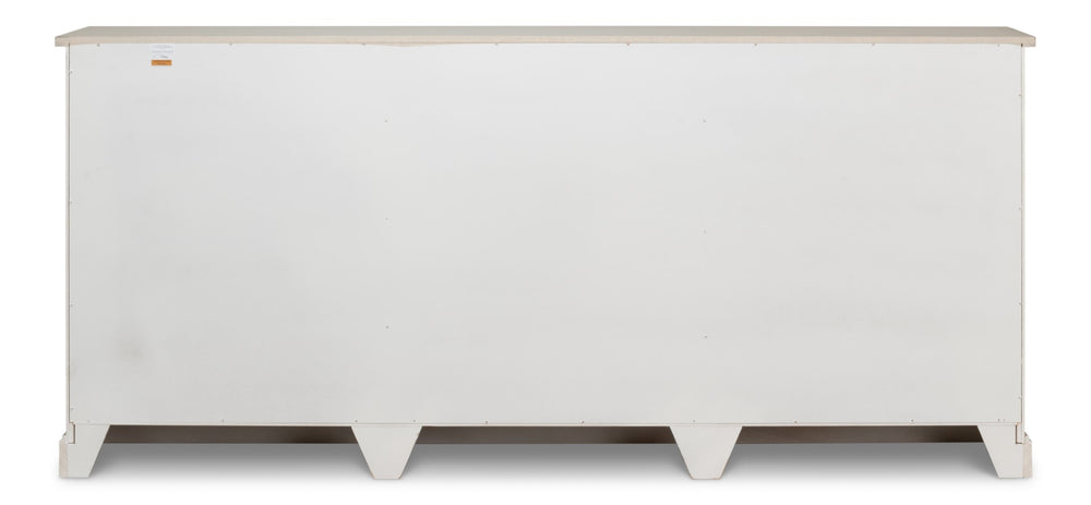 Sarreid Bellagio Sideboard 96" - Elegant Stucco White Base With Chic Grey Top For Modern Living Spaces Grey  R061-14t15