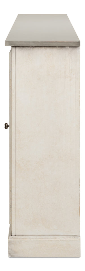 Sarreid Bellagio Sideboard 96" - Elegant Stucco White Base With Chic Grey Top For Modern Living Spaces Grey  R061-14t15