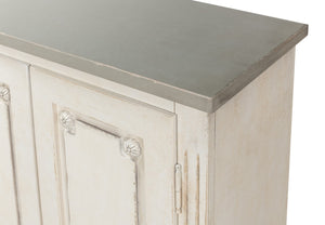 Sarreid Bellagio Sideboard 96" - Elegant Stucco White Base With Chic Grey Top For Modern Living Spaces Grey  R061-14t15