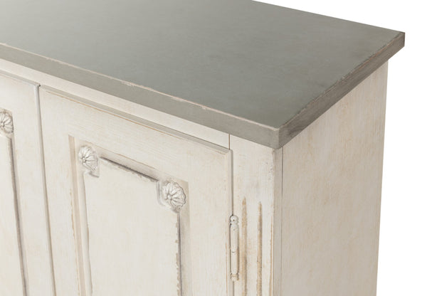 Sarreid Bellagio Sideboard 96" - Elegant Stucco White Base With Chic Grey Top For Modern Living Spaces Grey  R061-14t15