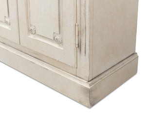 Sarreid Bellagio Sideboard 96" - Elegant Stucco White Base With Chic Grey Top For Modern Living Spaces Grey  R061-14t15