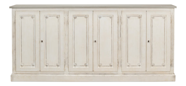 Sarreid Bellagio Sideboard 96" - Elegant Stucco White Base With Chic Grey Top For Modern Living Spaces Grey  R061-14t15
