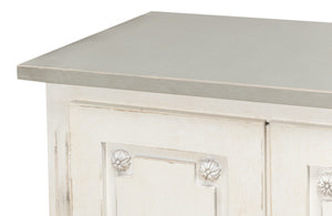 Sarreid Bellagio Sideboard 96" - Elegant Stucco White Base With Chic Grey Top For Modern Living Spaces Grey  R061-14t15
