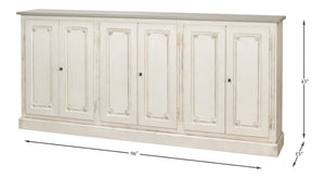 Sarreid Bellagio Sideboard 96" - Elegant Stucco White Base With Chic Grey Top For Modern Living Spaces Grey  R061-14t15