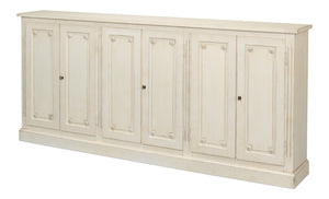 Sarreid Bellagio Sideboard 96" - Elegant White Finish, Stylish Wood Design For Modern Home Storage Solutions   R061-37