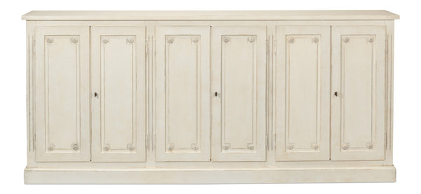 Sarreid Bellagio Sideboard 96" - Elegant White Finish, Stylish Wood Design For Modern Home Storage Solutions   R061-37