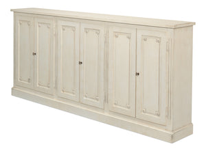Sarreid Bellagio Sideboard 96" - Elegant White Finish, Stylish Wood Design For Modern Home Storage Solutions   R061-37