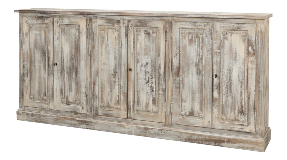 Sarreid Bellagio Sideboard 96" In Grey Oak – Stylish Storage Solution For Modern Living Spaces & Decor Grey  R061-73