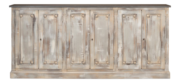 Sarreid Bellagio Sideboard 96” - Elegant Grey Oak Base With Stone Grey Top For Modern Home Décor Grey  R061-73t01