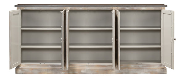 Sarreid Bellagio Sideboard 96” - Elegant Grey Oak Base With Stone Grey Top For Modern Home Décor Grey  R061-73t01