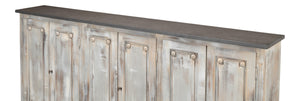 Sarreid Bellagio Sideboard 96” - Elegant Grey Oak Base With Stone Grey Top For Modern Home Décor Grey  R061-73t01