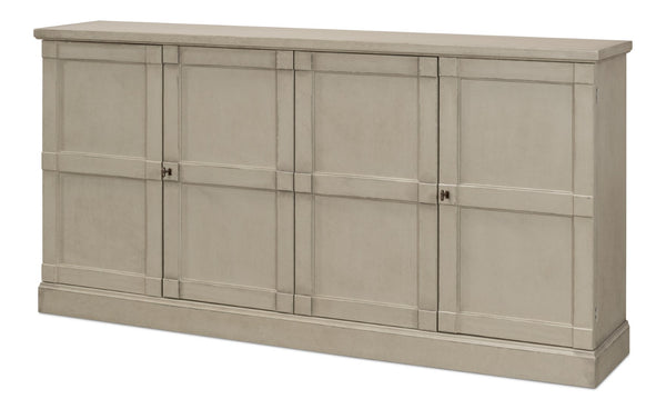 Sarreid Lionisio Buffet 75" - Stylish Washed Gray Wood With 4 Doors & 2 Adjustable Shelves For Storage Grey  R077-04w