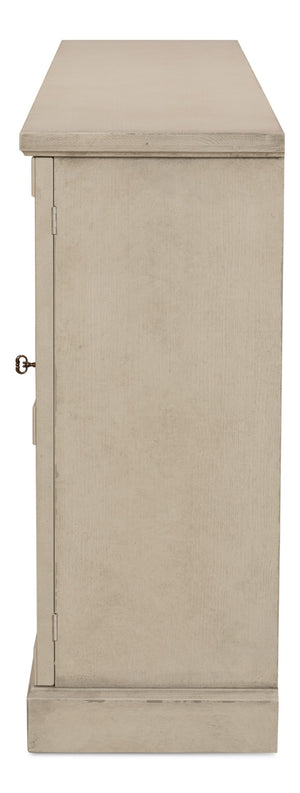 Sarreid Lionisio Buffet 75" - Stylish Washed Gray Wood With 4 Doors & 2 Adjustable Shelves For Storage Grey  R077-04w