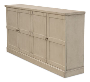 Sarreid Lionisio Buffet 75" - Stylish Washed Gray Wood With 4 Doors & 2 Adjustable Shelves For Storage Grey  R077-04w