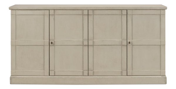 Sarreid Lionisio Buffet 75" - Stylish Washed Gray Wood With 4 Doors & 2 Adjustable Shelves For Storage Grey  R077-04w