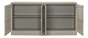 Sarreid Lionisio Buffet 75" - Stylish Washed Gray Wood With 4 Doors & 2 Adjustable Shelves For Storage Grey  R077-04w