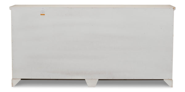 Sarreid Lionisio Buffet 75 - Elegant Stucco White Wood Cabinet With 4 Stylish Doors For Modern Homes White  R077-14w