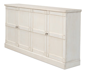 Sarreid Lionisio Buffet 75 - Elegant Stucco White Wood Cabinet With 4 Stylish Doors For Modern Homes White  R077-14w